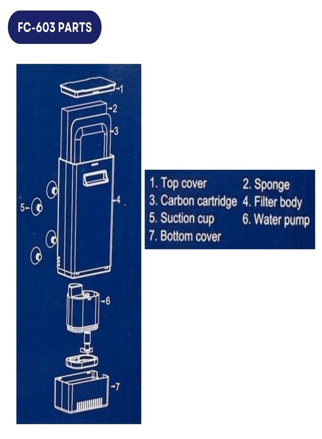 صندوق فلتر داخلي TUNAI Dophin FC-603 لأحواض أسماك الزينة | مناسب للمياه العذبة والمالحة | معدل التدفق: 280 لتر/ساعة | مناسب لأحواض سعة 55 لترًا | (أصلي من المتجر) - Image 5